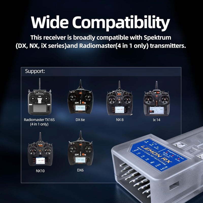 Buddy RC Compatible Spektrum Full-Range DSMP 6-CH Receiver， DSMX DSM2 Compatible 6-CH RC Receiver(3PCS - Image 2